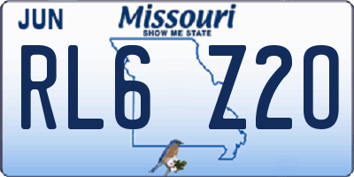MO license plate RL6Z2O