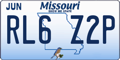 MO license plate RL6Z2P