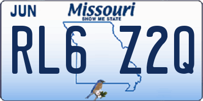 MO license plate RL6Z2Q