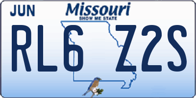 MO license plate RL6Z2S