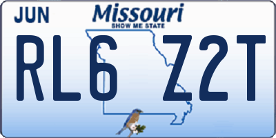 MO license plate RL6Z2T