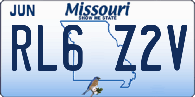 MO license plate RL6Z2V