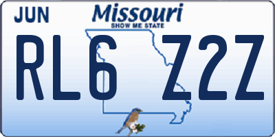 MO license plate RL6Z2Z