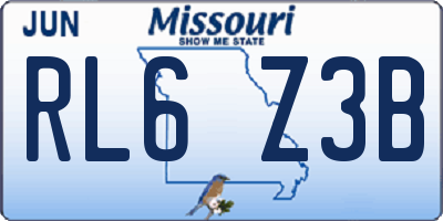 MO license plate RL6Z3B