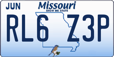 MO license plate RL6Z3P