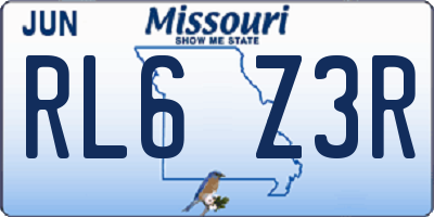 MO license plate RL6Z3R