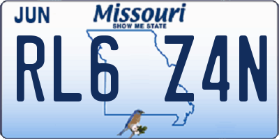 MO license plate RL6Z4N