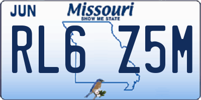 MO license plate RL6Z5M