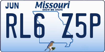MO license plate RL6Z5P