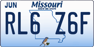 MO license plate RL6Z6F
