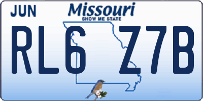 MO license plate RL6Z7B