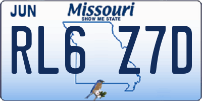 MO license plate RL6Z7D