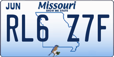 MO license plate RL6Z7F