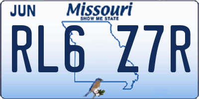 MO license plate RL6Z7R