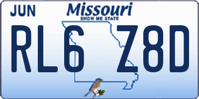 MO license plate RL6Z8D