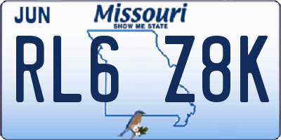 MO license plate RL6Z8K