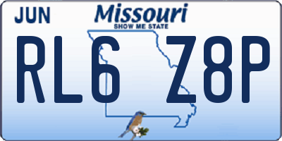 MO license plate RL6Z8P