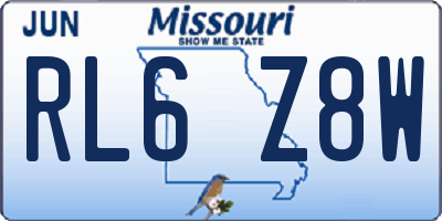 MO license plate RL6Z8W