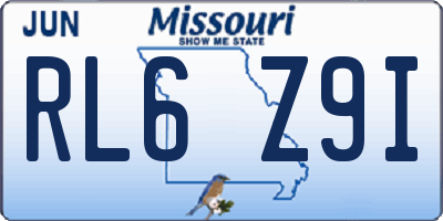 MO license plate RL6Z9I