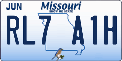 MO license plate RL7A1H