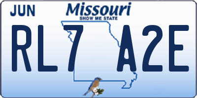 MO license plate RL7A2E