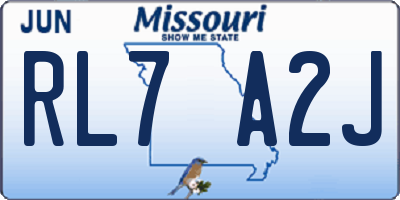 MO license plate RL7A2J