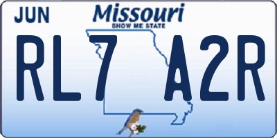 MO license plate RL7A2R