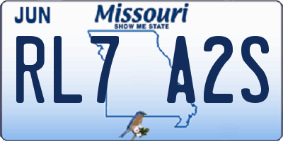 MO license plate RL7A2S