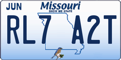 MO license plate RL7A2T