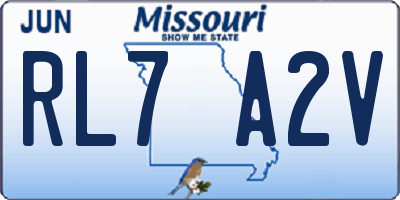 MO license plate RL7A2V