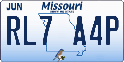 MO license plate RL7A4P