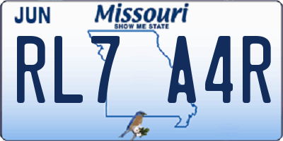 MO license plate RL7A4R