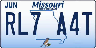 MO license plate RL7A4T