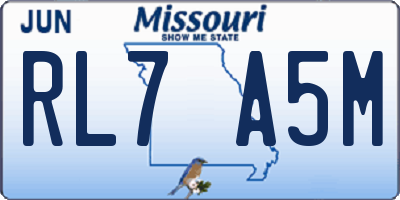 MO license plate RL7A5M