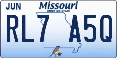 MO license plate RL7A5Q