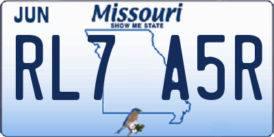 MO license plate RL7A5R