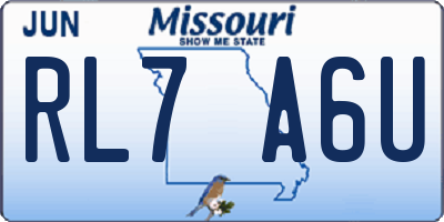 MO license plate RL7A6U