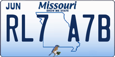 MO license plate RL7A7B