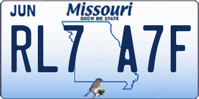 MO license plate RL7A7F