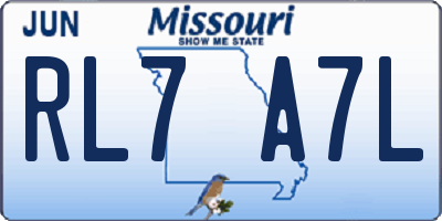 MO license plate RL7A7L