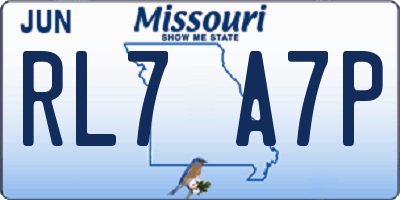 MO license plate RL7A7P