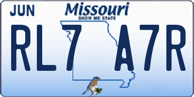 MO license plate RL7A7R