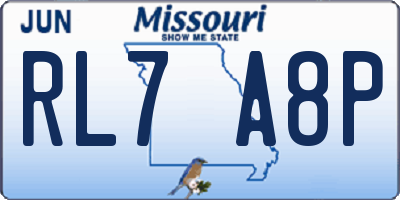 MO license plate RL7A8P
