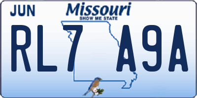MO license plate RL7A9A