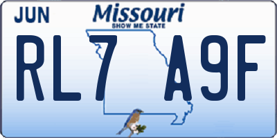 MO license plate RL7A9F