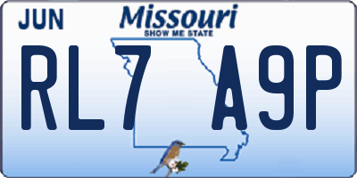 MO license plate RL7A9P