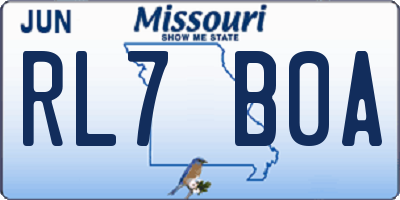 MO license plate RL7B0A