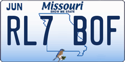 MO license plate RL7B0F