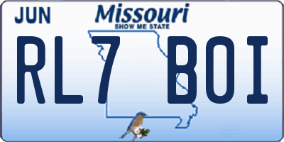 MO license plate RL7B0I