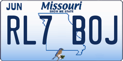 MO license plate RL7B0J